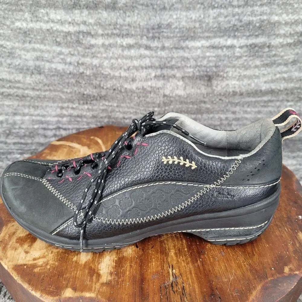Jambu Women's Andes Sneaker 9.5 Black Leather All Terra Traction Comfort Shoe